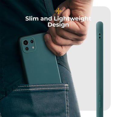Moozy Minimalist Series Funda de silicona para Xiaomi Mi 11 Lite 5G y 4G, Gris Azul - Acabado Mate, Funda protectora ultradelgada de TPU suave y ligera con superficie mate