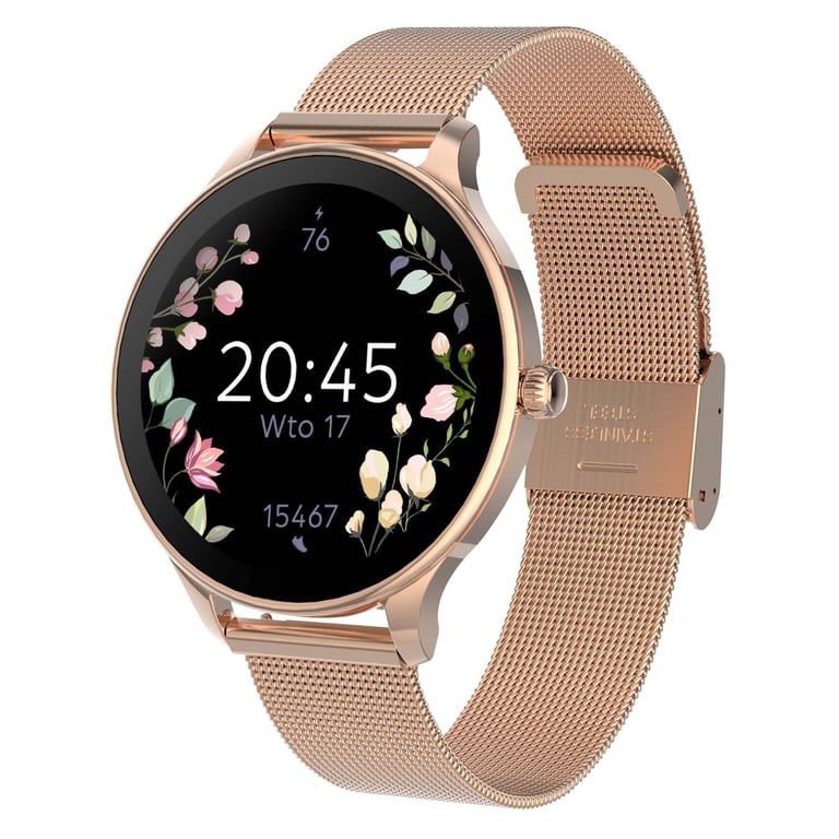 Montre Connectée Femme 38mm Élégante inoxydable