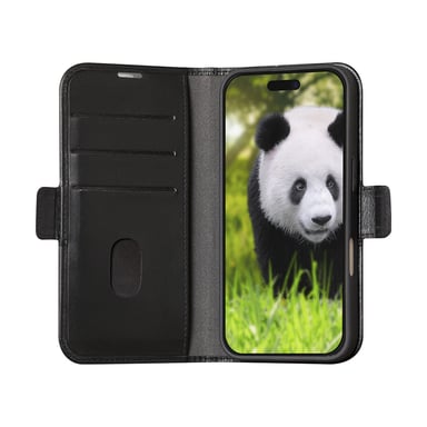 DBRAMANTE1928 Funda para iPhone 16 Pro Max Folio Modelo Copenhagen con ranura para tarjetas Negro