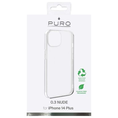 PURO Funda para iPhone 14 Plus Edición 0.3 Nude Compatible MagSafe Transparente
