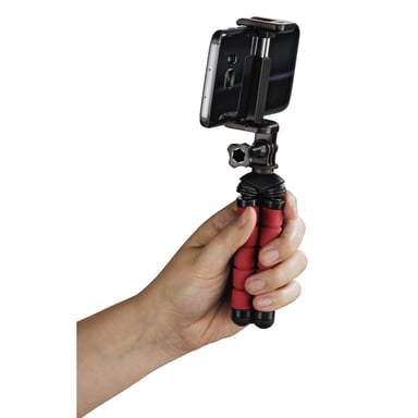 Minitrípode ''Flex'' para smartphone y GoPro, 14 cm, rojo