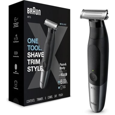 Braun Series X XT5200 Rasoio Trimmer Nero, Metallico