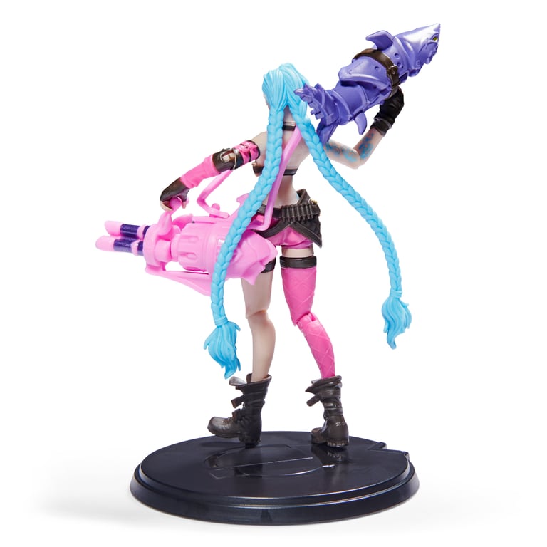 League of Legends - FIGURINE 10 CM JINX - Figurine Articulée Jinx 10 cm A Collectionner - Avec Détails Qualité Et 2 Accessoires - Collection Champion - 6062258 - Jouet Enfant 12 ans et + - Neuf