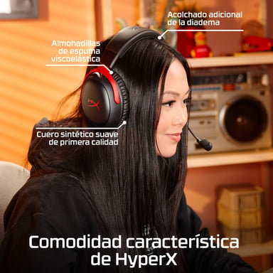 Cuffie da gioco wireless HyperX Cloud III S nero-rosso - Autonomia 120h - Suono cristallino - Microfono chiaro