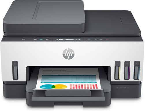 HP Smart Tank Imprimante Tout-en-un 7305, Impression, numérisation, copie, chargeur automatique de documents, sans fil, Chargeur automatique de documents de 35 pages; Numérisation vers PDF; Impression recto-verso