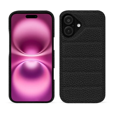 Coque matelassée Apple iPhone 16 Plus -  - Noir - Cuir grainé