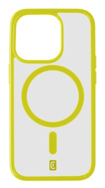 Cellularline Pop Mag - iPhone 15 Pro Max Custodia trasparente con bordi colorati compatibile con l'ecosistema Magsafe Apple iPhone 15 Pro Max