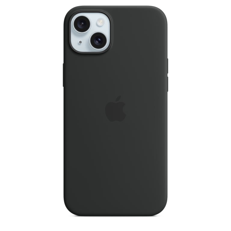 Coque en silicone avec MagSafe pour iPhone 15 Plus Noir - Neuf