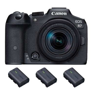 Appareil photo hybride Canon EOS R7 + RF-S 18-150mm STM + 3 Canon LP-E6NH + Ebook ''20 astuces pour des images qui claquent''