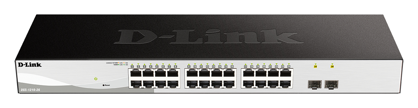 D LINK Commutateur Smart+ DGS 1210 26 Intelligent 24 x 101001000 + 2 x Gigabit SFP Ordinateur de bureau Montable sur rack