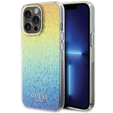 Custodia Guess per iPhone 15 Pro Max 6,7'' multicolore Custodia rigida IML Specchio Sfaccettato Disco Iridescente