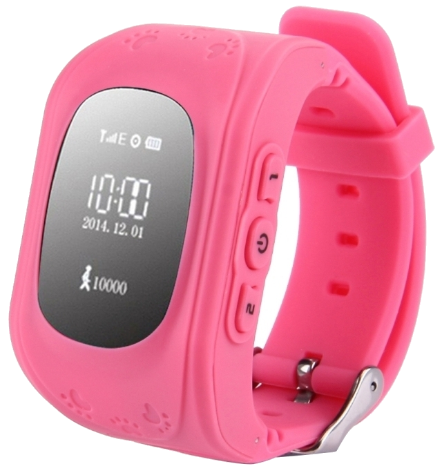 Montre Connectée Traceur GPS iPhone Android Enfant Balise Alarme SOS Rose Plastiques ABS + Silice Ge