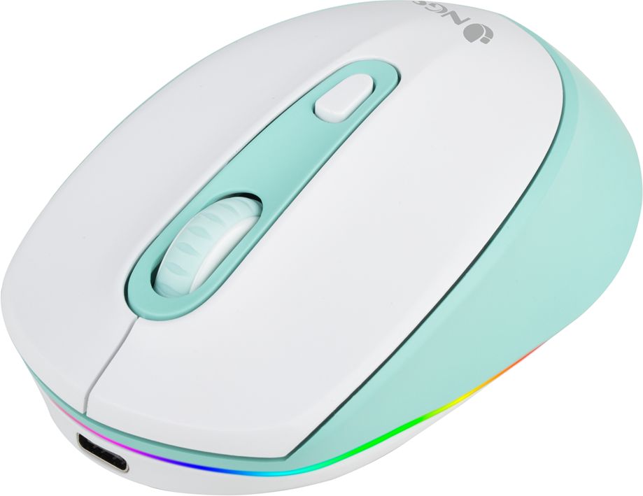 Souris sans fil rechargeable NGS Led SmogMint-RB Multimode (2.4Ghz+Bluetooth) (Blanc/Vert)