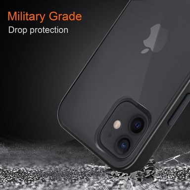Coque pour Apple iPhone 12 PRO MAX en MAT NOIR Housse de protection Étui hybride avec intérieur en silicone TPU et dos en plastique mat