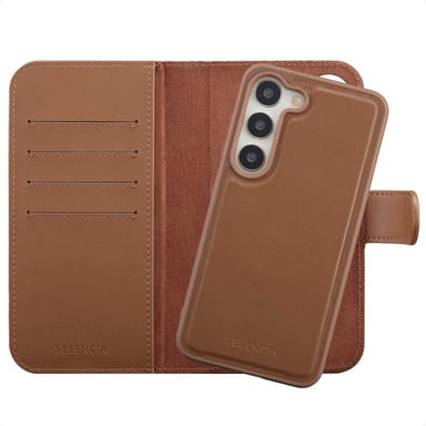 Selencia Étui portefeuille amovible Olyn avec MagSafe pour Samsung Galaxy S23 - Marron
