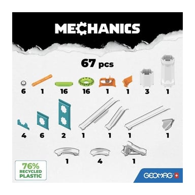 GEOMAG MECHANICS, GRAVITY 67 pcs, construction magnétique, jeux éducatifs, Jouet pour enfants des 8 ans, GMV00