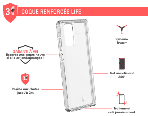Force Case Funda Reforzada para Samsung Galaxy Note 20 LIFE Transparente