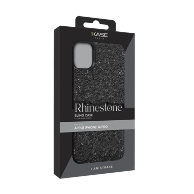 Custodia Bling Strass per Apple iPhone 14 Pro, nero notte