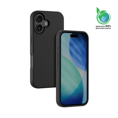 Funda protectora de gel de silicona suave para Apple iPhone 17, Negro satinado, 55% plástico reciclado