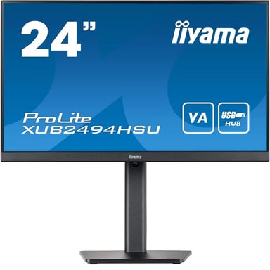 IIYAMA - ecran ultra slim 23.8'' (60.5cm) 1920 x 1080, 250 cd/m, temps de reponse 5ms, pivotant, rotatif, inclinable Noir