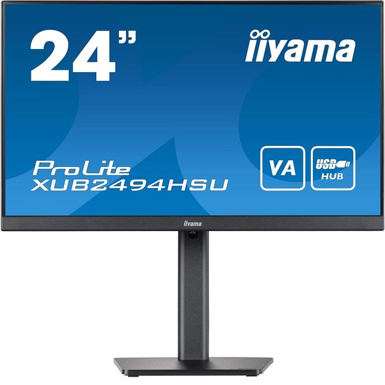 Iiyama - Ecran Ultra Slim 23.8 (60.5Cm) 1920 X 1080, 250 Cd/M, Temps De Reponse 5Ms, Pivotant, Rotatif, Inclinable Noir - Très Bon État