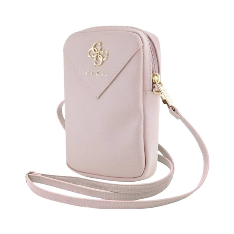 Guess Sac pour Smartphone à Bandoulière Grainé 4G Rose - vue 3