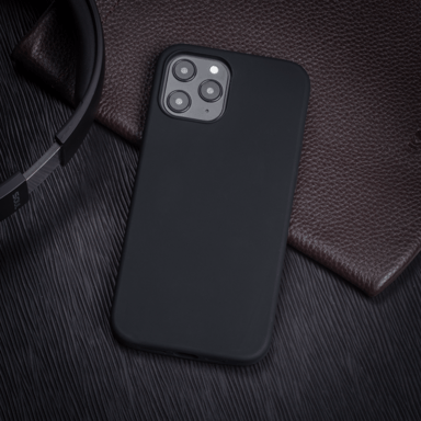 Coque antichoc magnétique en gel de silicone doux pour Apple iPhone 12 Pro Max, Noir satin