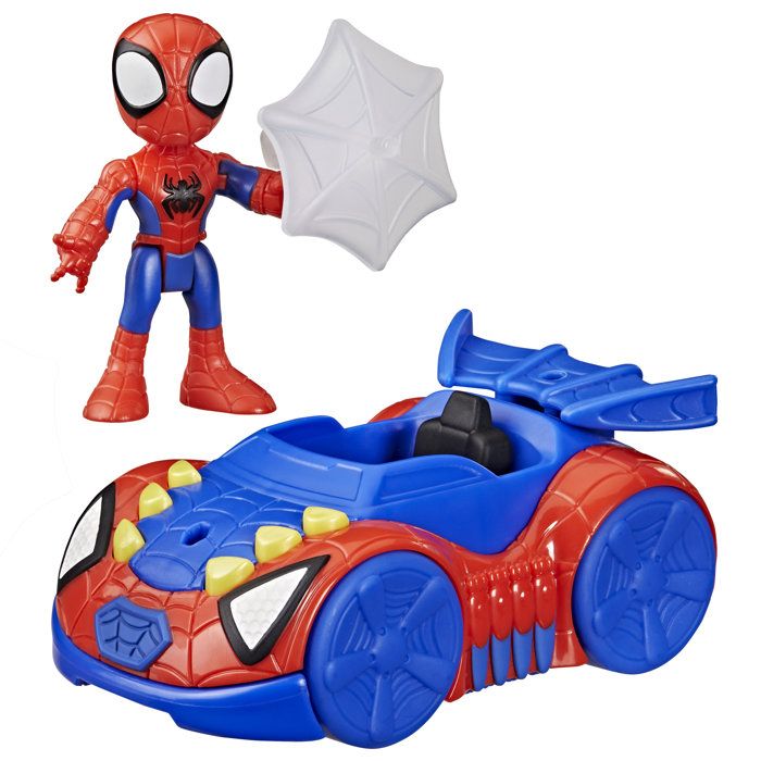 Véhicule Arachno-Bolide de Spidey avec Figurine de 7,5 cm et Accessoire, Jouets pour Enfants, des 3 Ans, Spidey et Ses Amis Extraord - Neuf