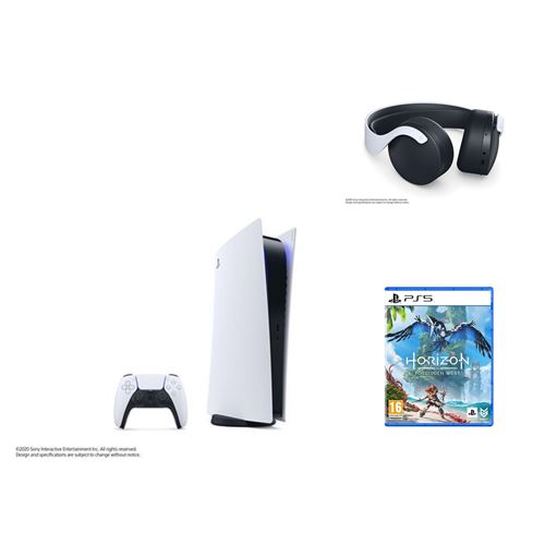 Pack PS5 & Horizon Forbidden West, Casque Pulse 3D - Console de jeux Playstation  5 (Standard) - Sony