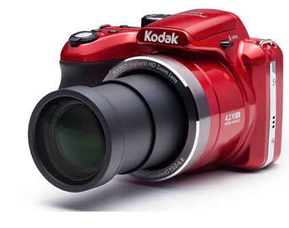 KODAK Pixpro AZ422 - Cámara digital bridge 20 Mpixel, Zoom óptico 42X, Gran angular 24mm, Vídeo HD 720p, Estabilizador óptico de imagen, Flash incorporado, Pantalla LCD 3'', Batería Li-ion LB-060 - Rojo