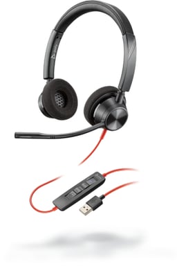 POLY 3320 Casque Avec fil Arceau Appels/Musique USB Type-A Noir