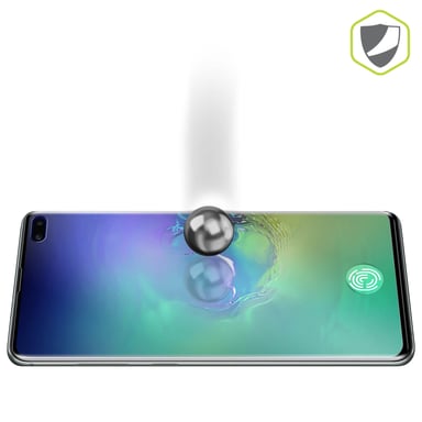 Cristal templado curvo Galaxy S10 Plus + Aplicador Moxie - Negro