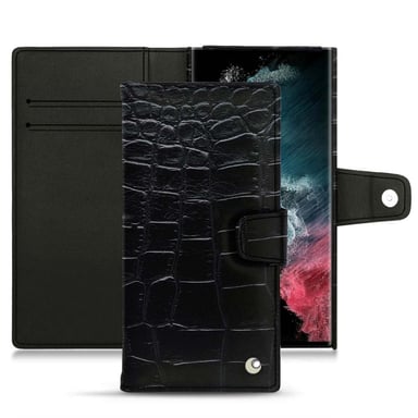 Housse cuir Samsung Galaxy S22 Ultra -  - Noir - Cuir Abaca