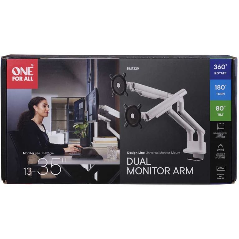 Support universel One for all DM7220 Design Line Double bras pour moniteur de bureau - vue 4