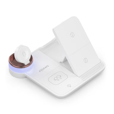 AISENS ASCH-15W4WC061-W chargeur d'appareils mobiles Casques, Smartphone, Smartwatch Blanc USB Recharge sans fil Intérieure