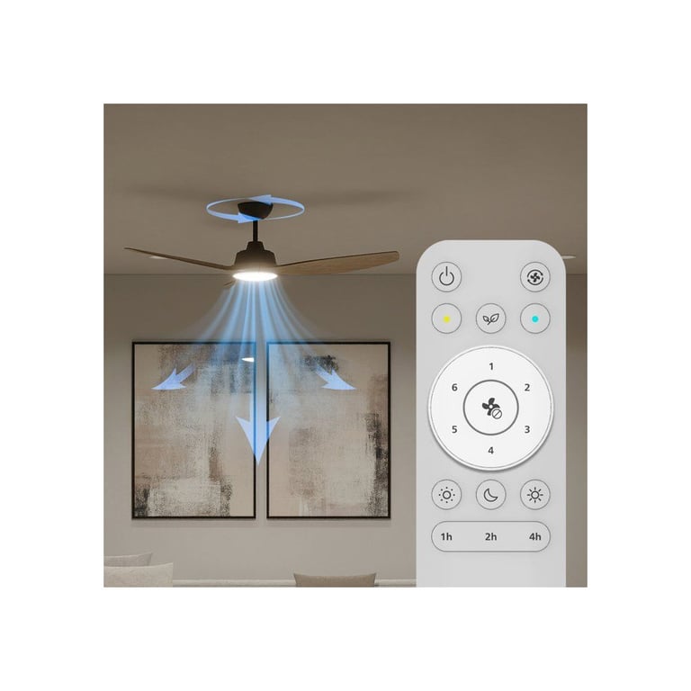 Ventilateur de plafond Philips Olas 132 cm LED intégrée télécommande 6 vitesses réversible Noir - Neuf