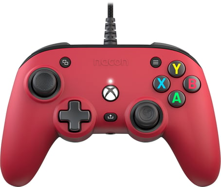 NACON Pro Compact Rojo USB Gamepad Analógico/Digital Xbox Series S, Xbox Series X, PC, Xbox One