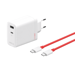Chargeur OnePlus SUPERVOOC 120 W Chargeur USB-C à double port à charge rapide avec câble Blanc