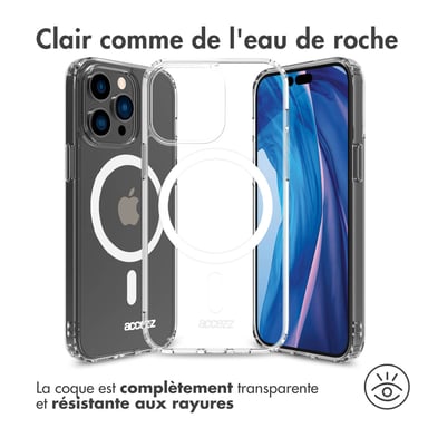 Accezz Coque Clear avec MagSafe pour Apple iPhone 14 Pro Max - Transparent