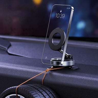 Roline Soporte magnético para teléfono de coche con ventosa 360° blanco