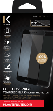 Protection d'écran en verre trempé (100% de surface couverte) pour Huawei P8 Lite (2017), Noir