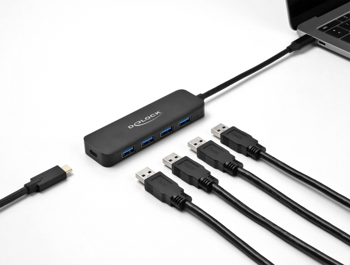 DeLOCK Hub USB Type C de 4 ports USB 3.2 Gen 1 avec alimentation 85 Watt Neuf - vue 3