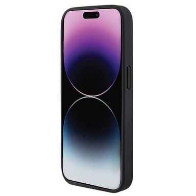 Custodia BMW per iPhone 15 Pro 6,1'' nero Trapuntato Tricolore Custodia rigida MagSafe