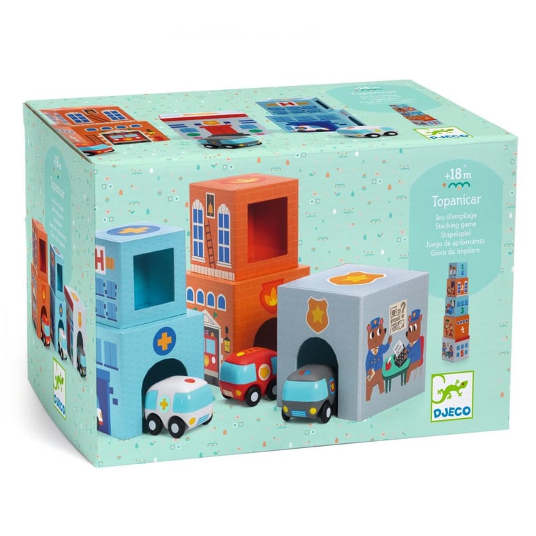 Cubes Gigognes Topanicar avec Figurines : Créez votre Ville en Jouant Neuf