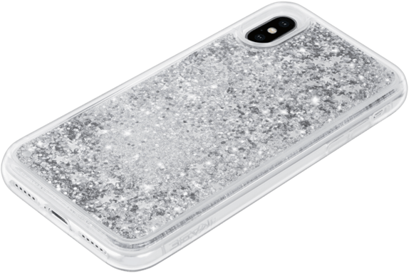 Funda Bling Bling Glitter Hybrid para Apple iPhone XS Max, Silver Galaxy