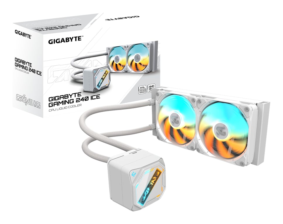 Refroidissement ventilation watercooling Gigabyte Vodní chladi GAMING 240 ICE 2x120mm ARGB LGA1851 AM5 - vue 6