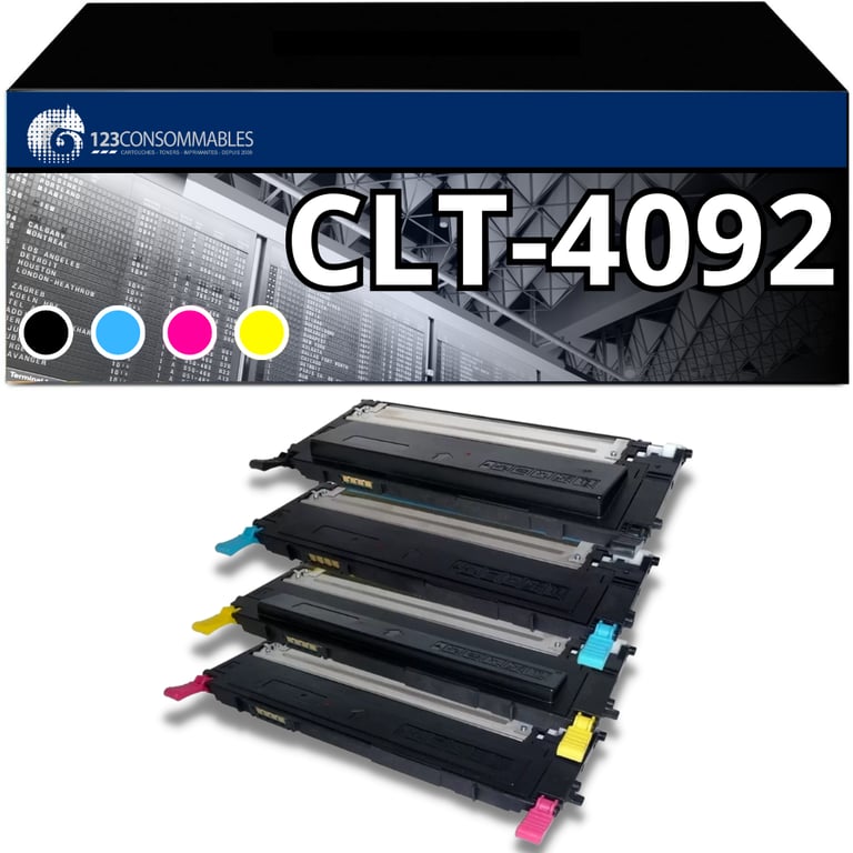 123CONSOMMABLES CLT Compatible pour Samsung CLT Cartouche de Toners CLT K4092S C4092S M4092S Y4092S Compatible pour Samsung CLP 320 CLP 325 CLX 3180 CLX 3185 Neuf