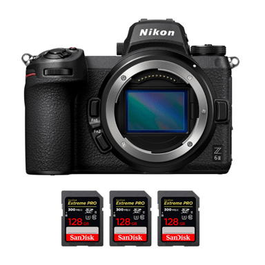 Appareil photo hybride Nikon Z6 II + 3 SanDisk 128GB Extreme PRO UHS-II + Ebook  20 astuces pour des images qui claquent  - Neuf