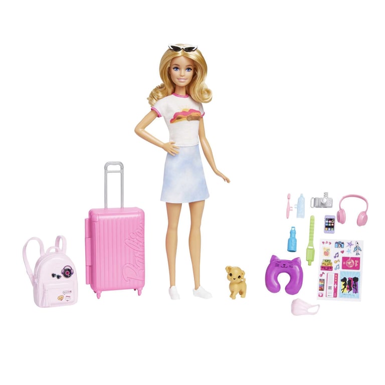 Poupée Barbie Malibu HJY18 – Coffret Voyage Avec Chiot Et Accessoires - vue 5