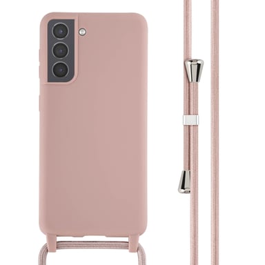 imoshion ?Coque en silicone avec cordon pour Samsung Galaxy S21 - Sand Pink